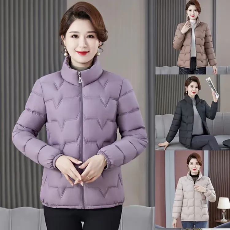 秋冬妈妈装棉服女短款立领保暖棉衣大码外套加厚中年女士时尚小袄