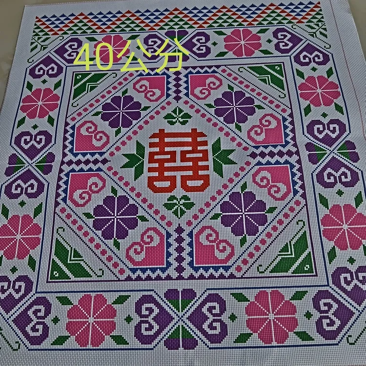 苗族新款机印细布款背衫画片配针配线发货手工绣花