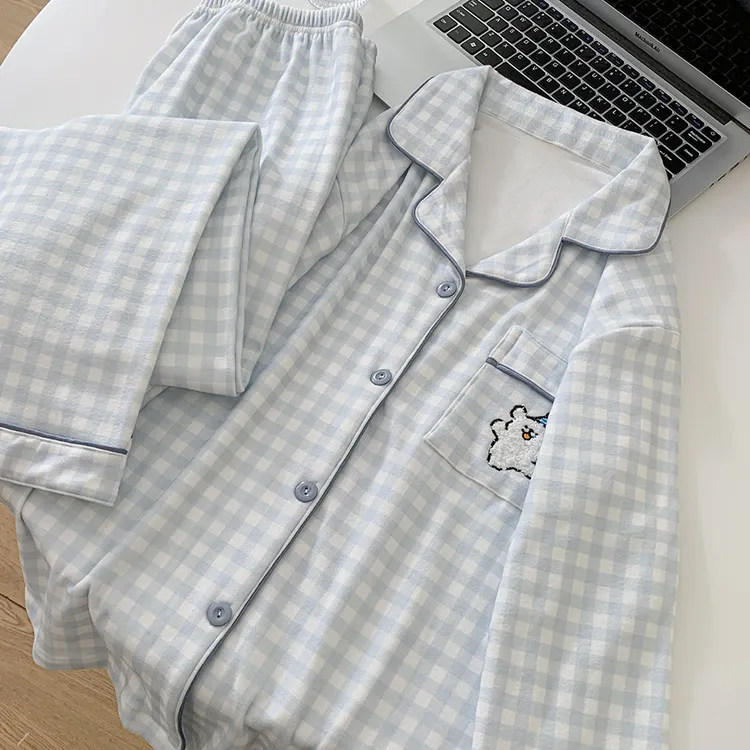 秋冬季德绒睡衣女加绒加厚卡通少女可爱甜美家居服保暖女士两件套