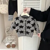 K25D86可爱星星女韩版针织毛衣开衫圆领毛衣秋冬秋季洋气上衣女宝
