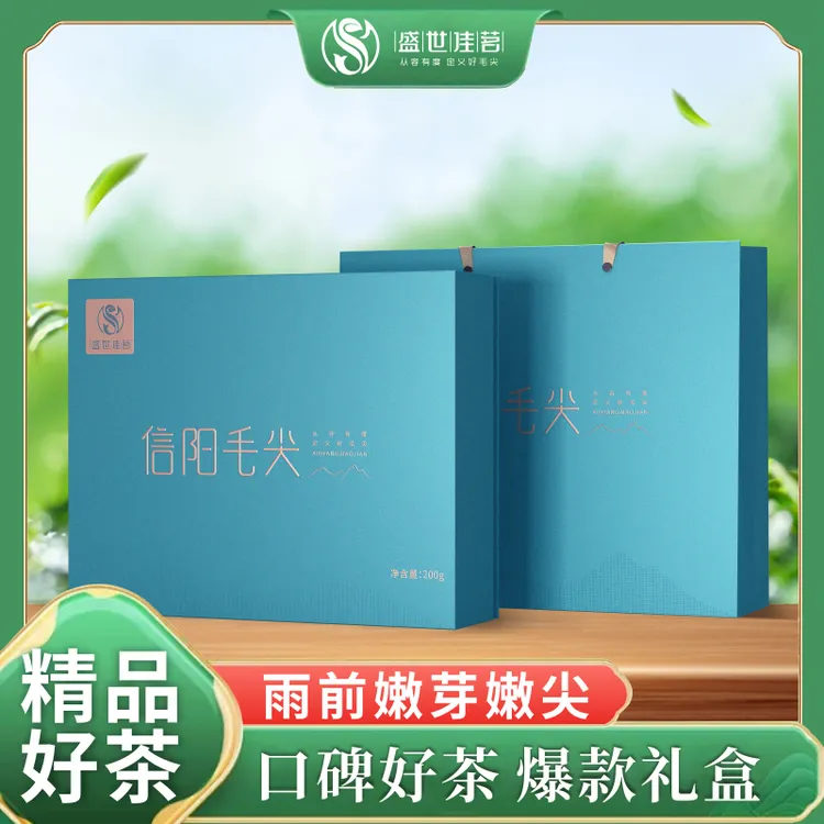 盛世佳茗【2025年新茶】信阳毛尖雨前小芽高级绿茶茶叶礼盒200g