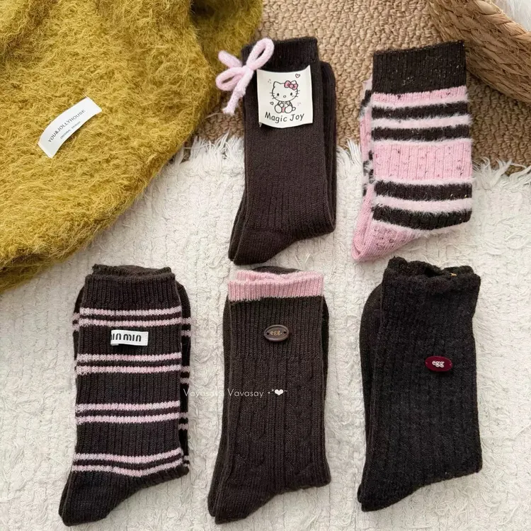 秋冬袜子对对碰饰品袜百搭