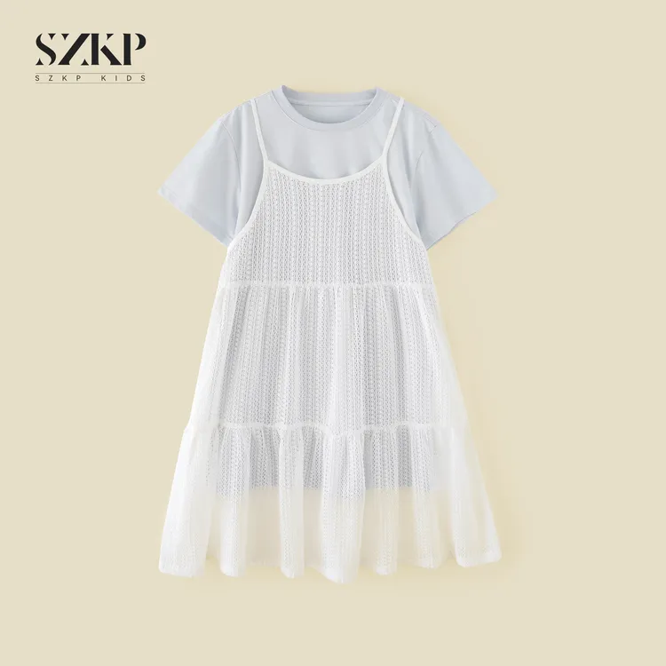 SZKP夏季新款女童装裙子中大童休闲时尚儿童连衣裙YNQX551539