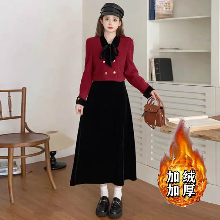 【加绒加厚】【两件套】新款高品质外套小香风独特两件套6420
