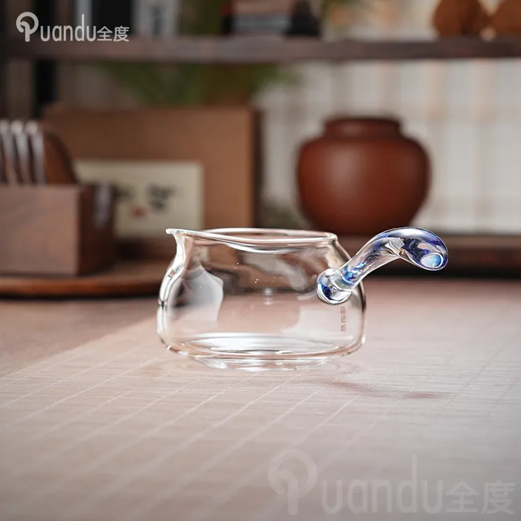公道杯茶海侧把式轻奢加厚家用耐高温玻璃茶具泡茶分茶器茶杯