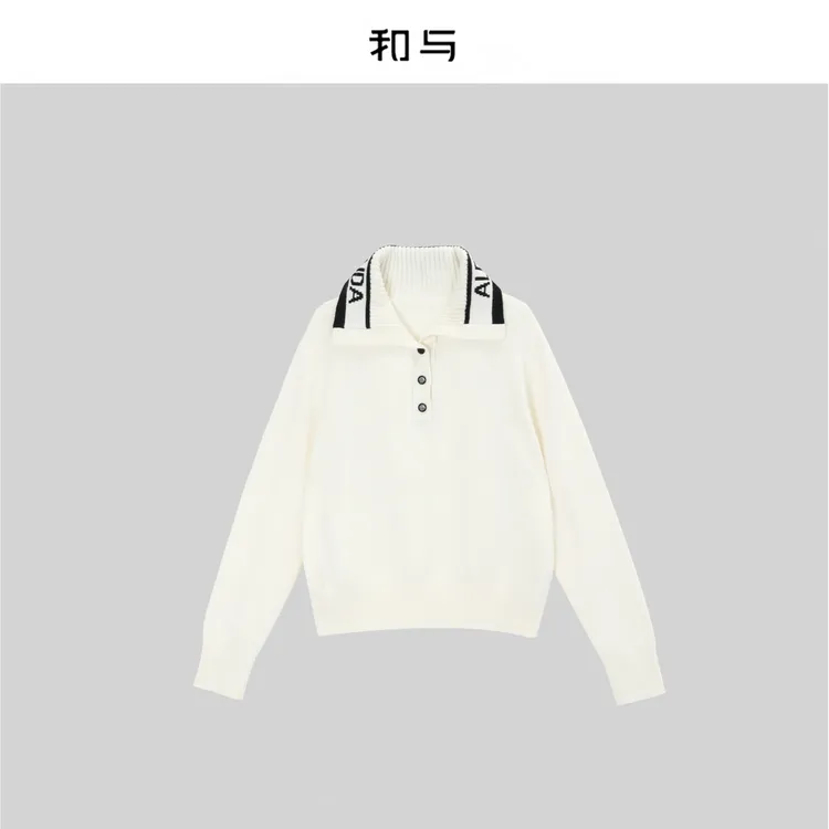 和与｜山羊绒羊毛混纺披肩翻领针织衫H53LD602L