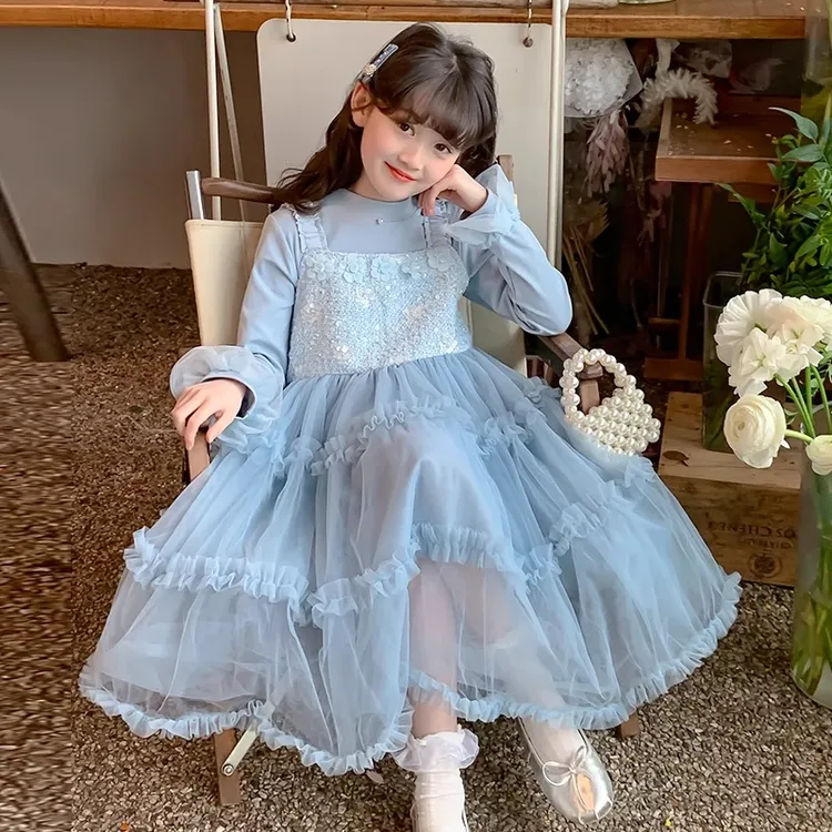 女童连衣裙春装2025新款洋气儿童时髦小香风公主裙春秋季大童裙子