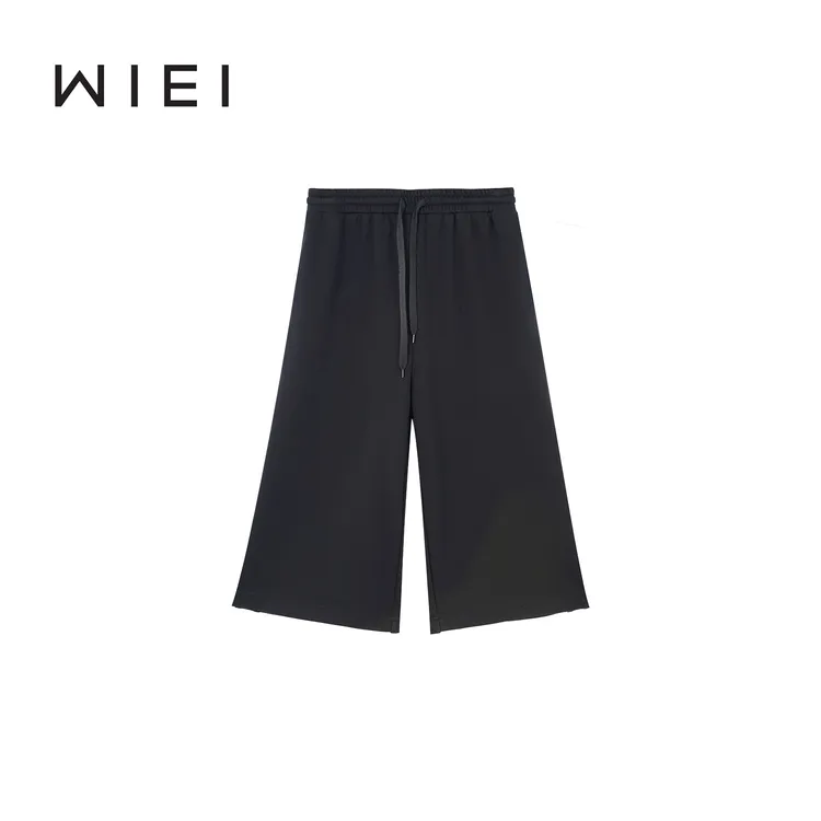 《WI EI》遛弯裤*美式复古100棉*休闲宽松阔腿裤七分裤 W25302145