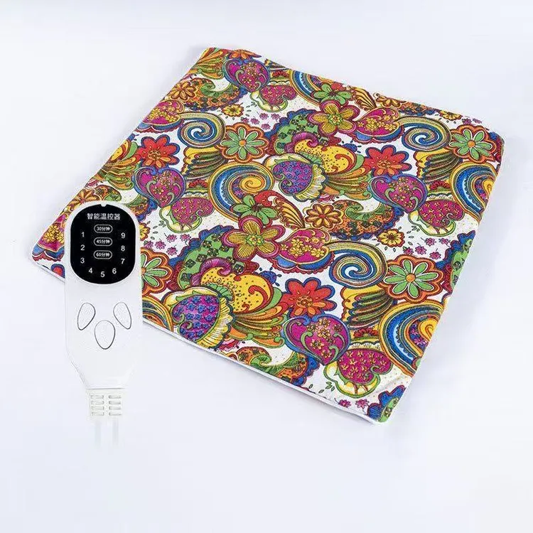 复古花卉电加热艾绒坐垫居家办公舒适耐磨印花办公室温灸坐垫