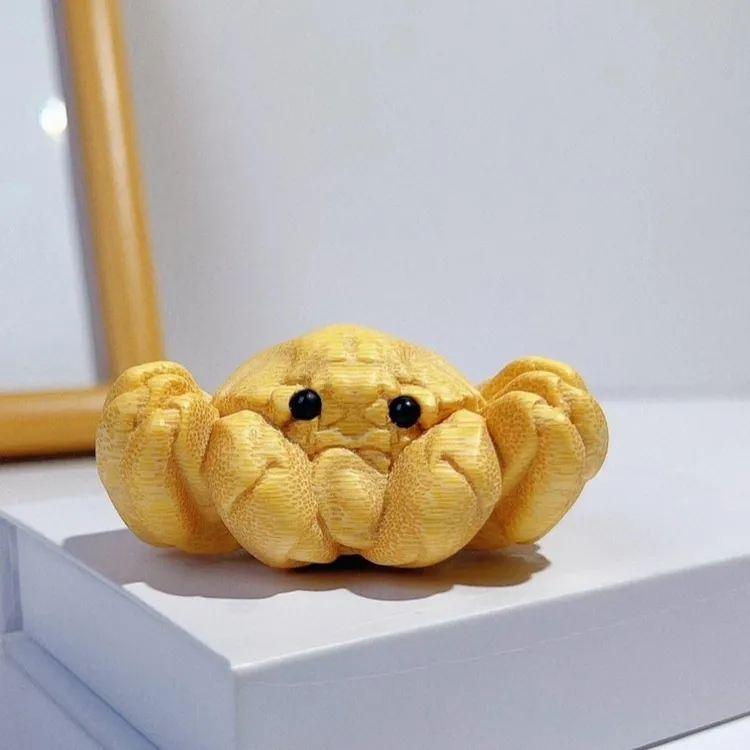 8厘米超大螃蟹八方来财送宝蟹钳实心竹精刻龙血高密精工