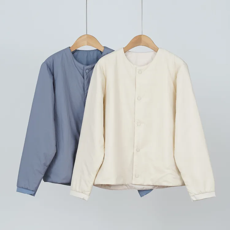 外贸品牌桑蚕丝混纺轻盈羊毛桑蚕丝填充软糯女士棉服外套（251809）