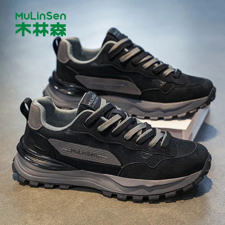 木林森男鞋2025秋季新款男士懒人一脚蹬网红爆款透气休闲鞋阿甘鞋