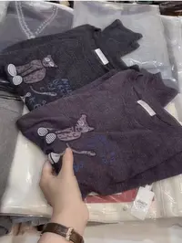 七言家新品!ins穿搭#火爆卡通花紫猫咪长袖