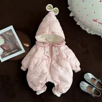 婴儿连体衣冬装女宝宝夹棉加厚刺绣哈衣新生儿冬季保暖棉服1