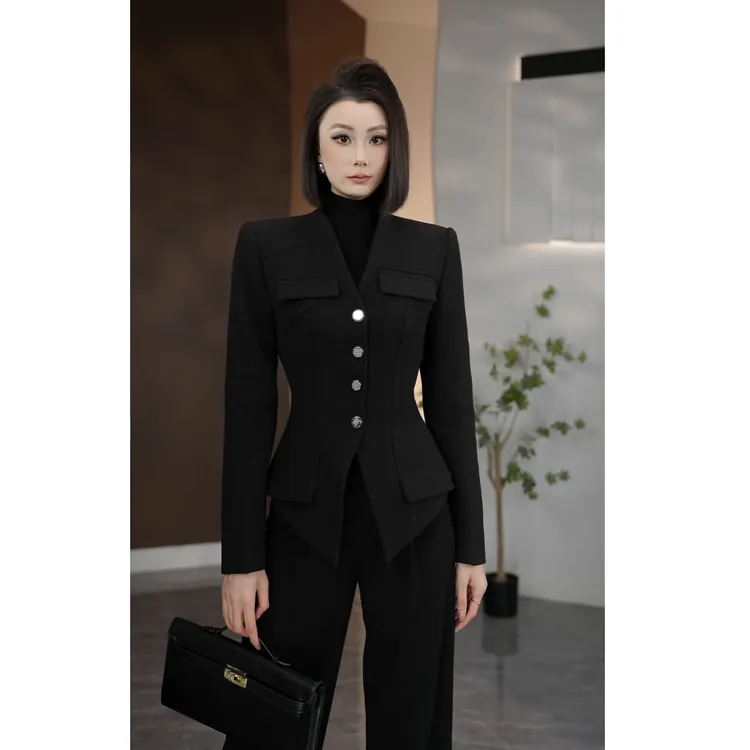 琦哥【自在之姿】原创设计不规则秋冬修身显瘦时尚外套35453