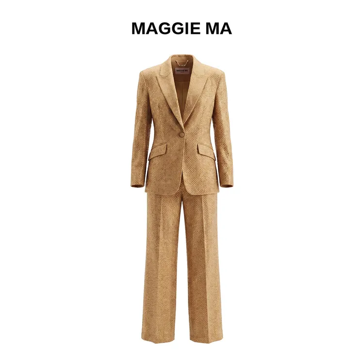 MAGGIE MA马婧设计师款琥珀金满钻西装套装284C/294P