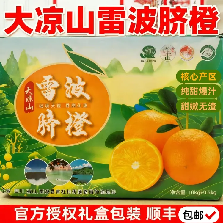 正宗大凉山雷波脐橙5/10/20斤礼盒大果纯甜多汁现摘现发 顺丰速运