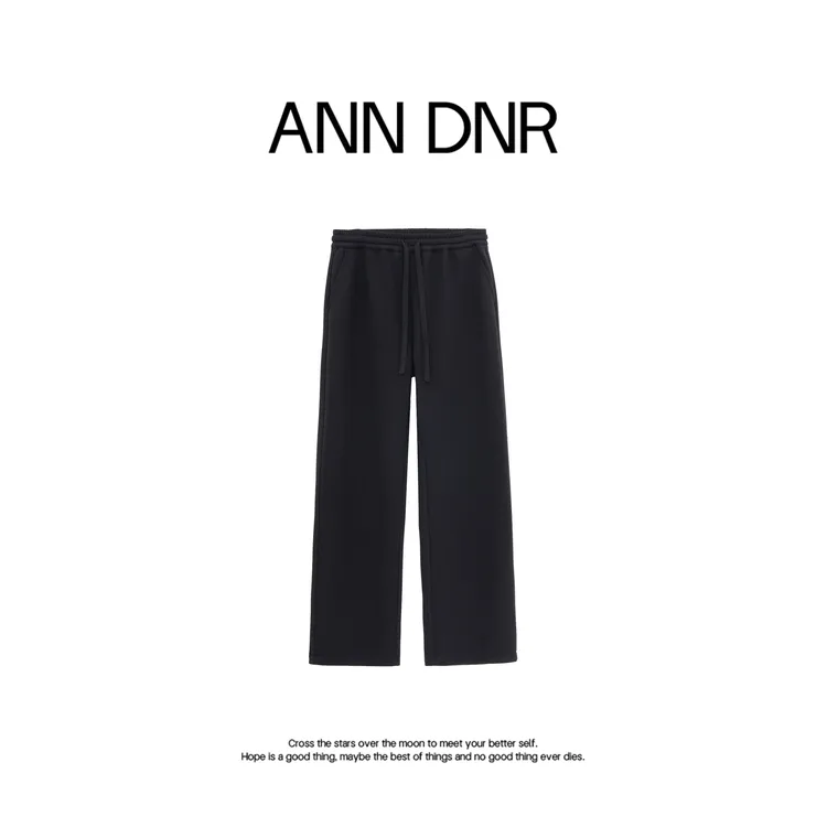ANN DNR “锁温裤”冬季蚕丝羊毛加绒蓄热毛呢直筒休闲裤KL12586