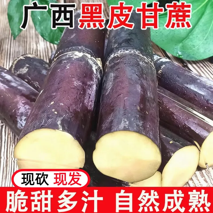 正宗广西黑皮甘蔗新鲜农家自种精选中段现砍脆甜整箱水果甘蔗送礼