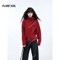 【FLARE SOIL】小马高领重工针织腰带收腰韩系穿搭 T40301A