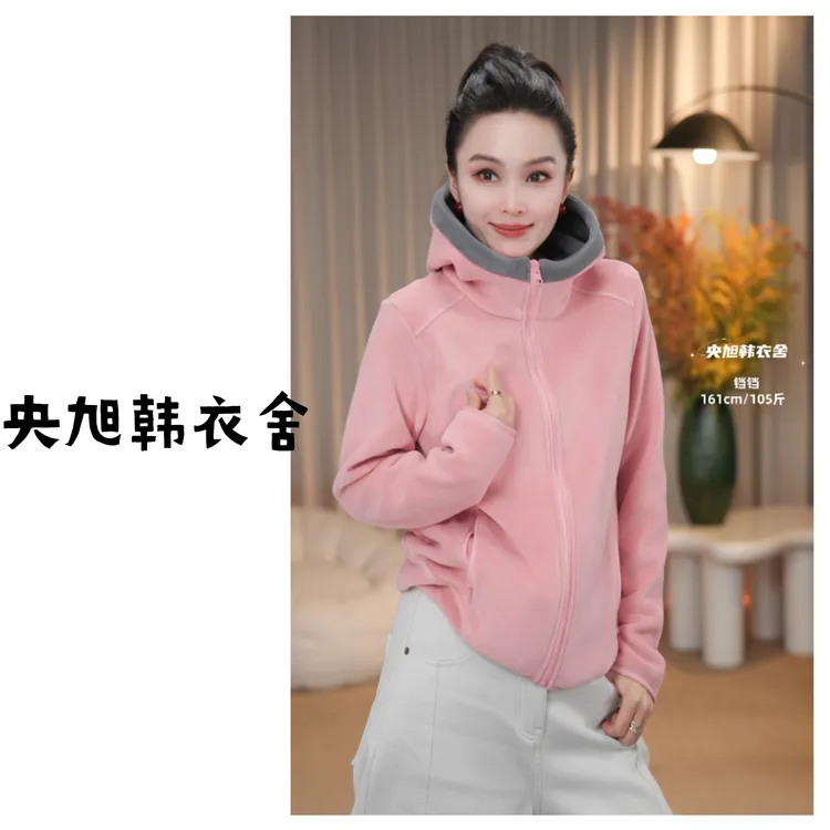央旭韩衣舍 云朵触感 连帽摇粒绒外套