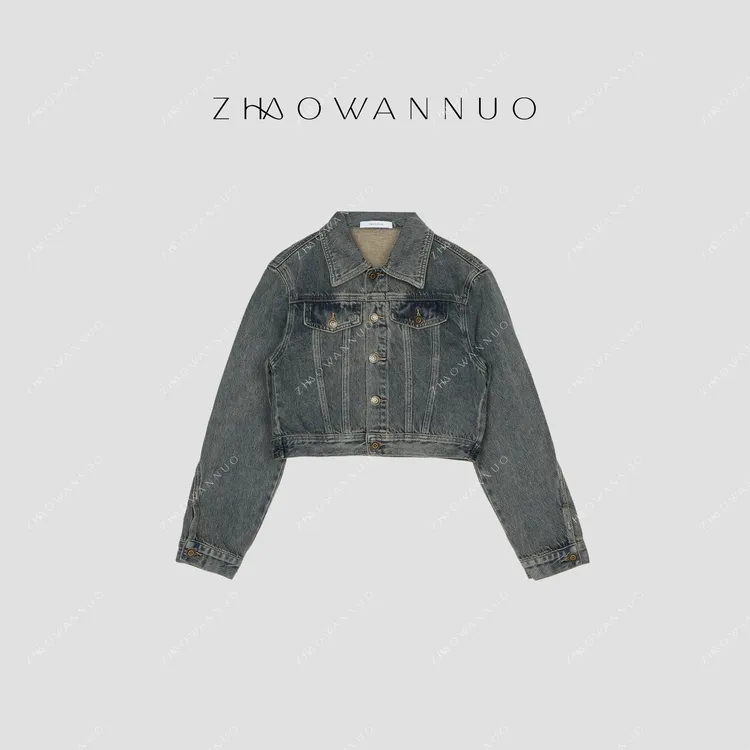 ZHAO WANNUO 丨 25新款高级水洗短款修身牛仔外套NC0845