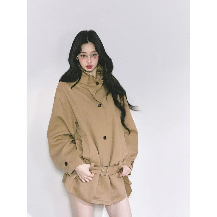 悉尼假日 宽松显瘦赫本风风衣外套女秋