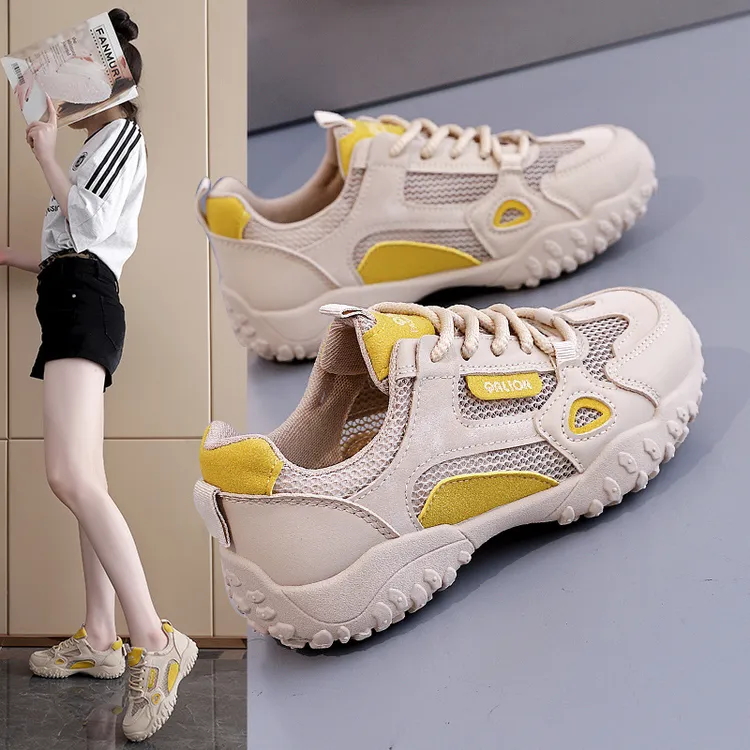 2025夏季新款韩版网面透气小白鞋休闲板鞋女百搭运动阿甘鞋AK501