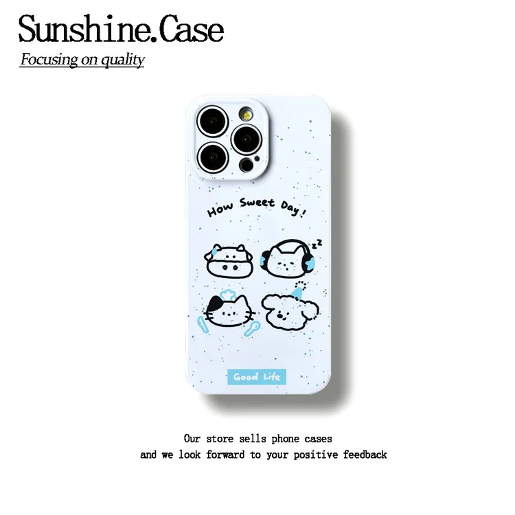 线条狗狗菲林软壳适用苹果oppo华为vivo小米荣耀创意手机壳防摔