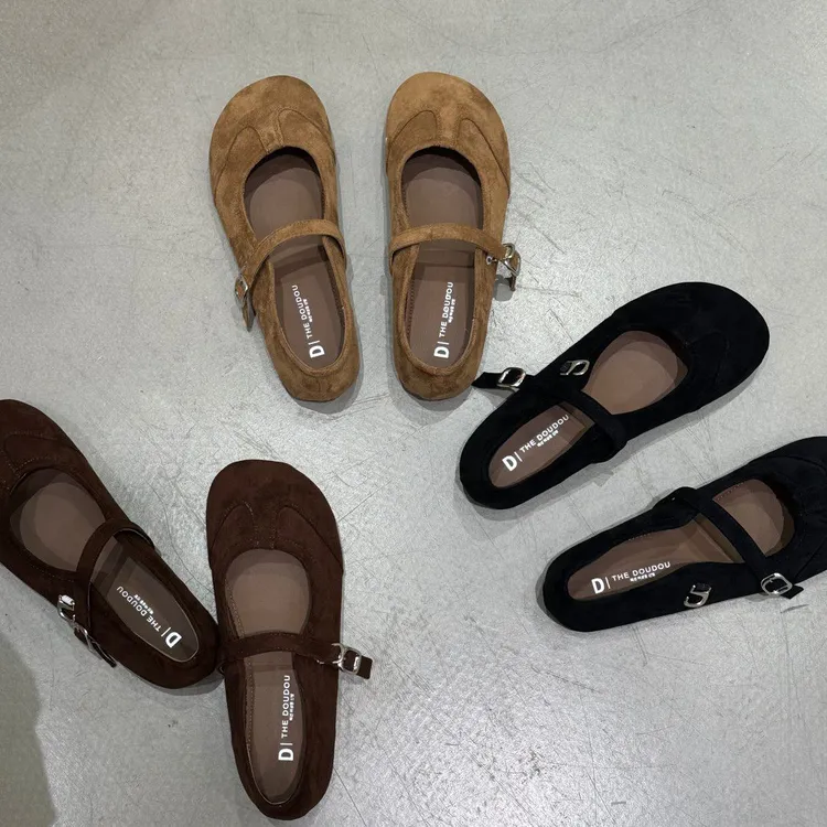 法式晚风玛丽珍女鞋2025新款秋季高级复古仙女气质中粗跟毛毛单鞋