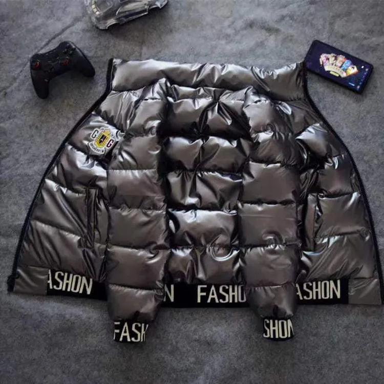 新款加厚男士棉外套韩版潮流羽绒棉衣社会精神小伙亮面痞帅字母装