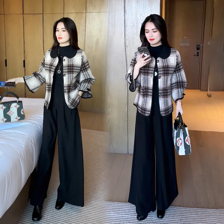 时尚套装女装春秋外套2025新款流行秋装百搭小个子洋气质上衣短款