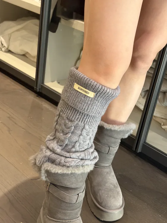 媛媛辣妹毛线针织小腿袜套#FL0979