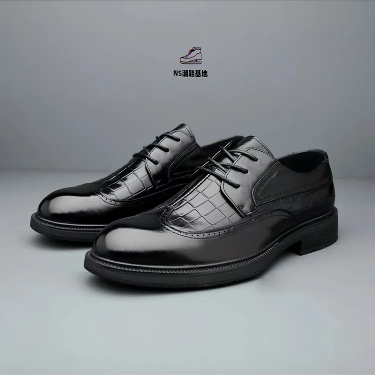 UNO痞帅秋季新款男士真皮休闲商务男鞋布洛校园高颜值真皮皮鞋