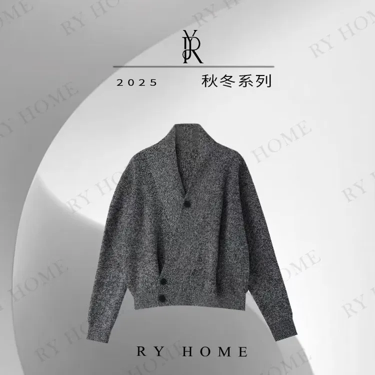 【容雨RYHOME】羊毛混纺慵懒风针织丝光羊毛花纱毛衣253M3307