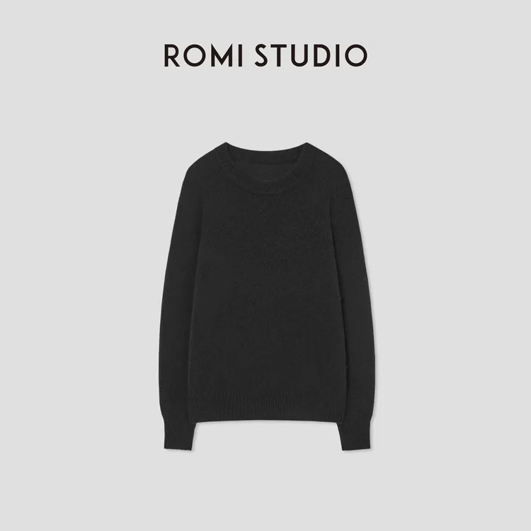ROMI STUDIO“温暖如初”山羊绒绵羊毛混纺绒感套头毛衫RW24AS91249