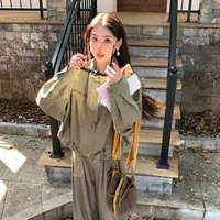 【赵小小&美式特调】 强烈推荐美式特调复古时尚风宽松机车外套7721