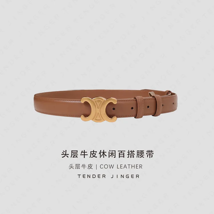 Tender Jinger【专柜】头层牛皮休闲百搭腰带T51XYT89674