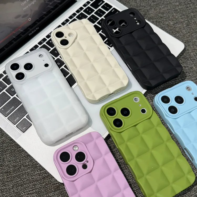 雅天立秋冬莫兰迪格子适用iPhone16/17promax手机壳14潮苹果15/13