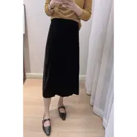 后腰带松紧 秋款丝绒半身裙65137
