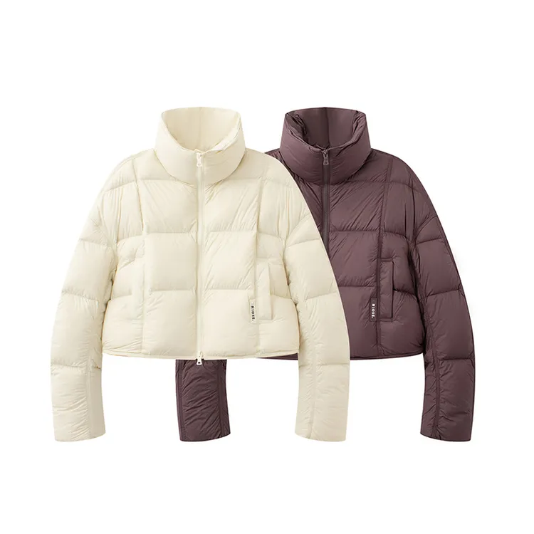 艾家新款立领长袖短款加厚轻薄女款时尚保暖欧美显瘦百搭简约4110