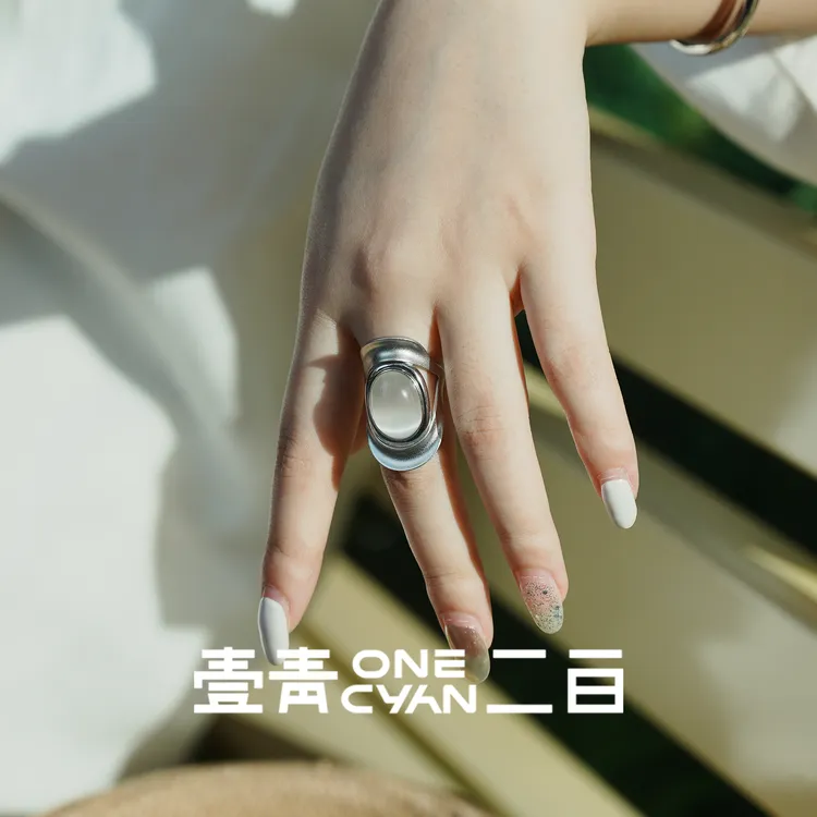 ONECYAN 925银戒指 《柒夜》重工冷淡风戒指个性小众时尚百搭气质