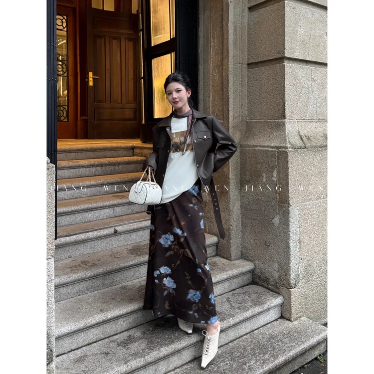 【鸢尾半裙】法式复古气质浪漫碎花半身裙