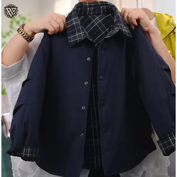 【棒嘟优优】双面穿棉服亲子款姐弟款男女童25冬季格子衬衫棉衣097