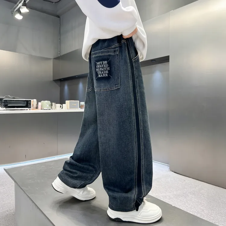 儿童装男童秋装裤子2025新款中大童男孩休闲秋季长裤牛仔裤春秋款