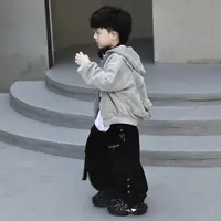 Jimmy妈童装【小小背包】秋冬新款儿童浅灰色背后书包加绒开衫外套