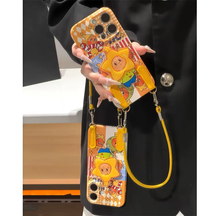 立体星星人支架挂绳适用iPhone17苹果16手机壳华为vivo小米15oppo