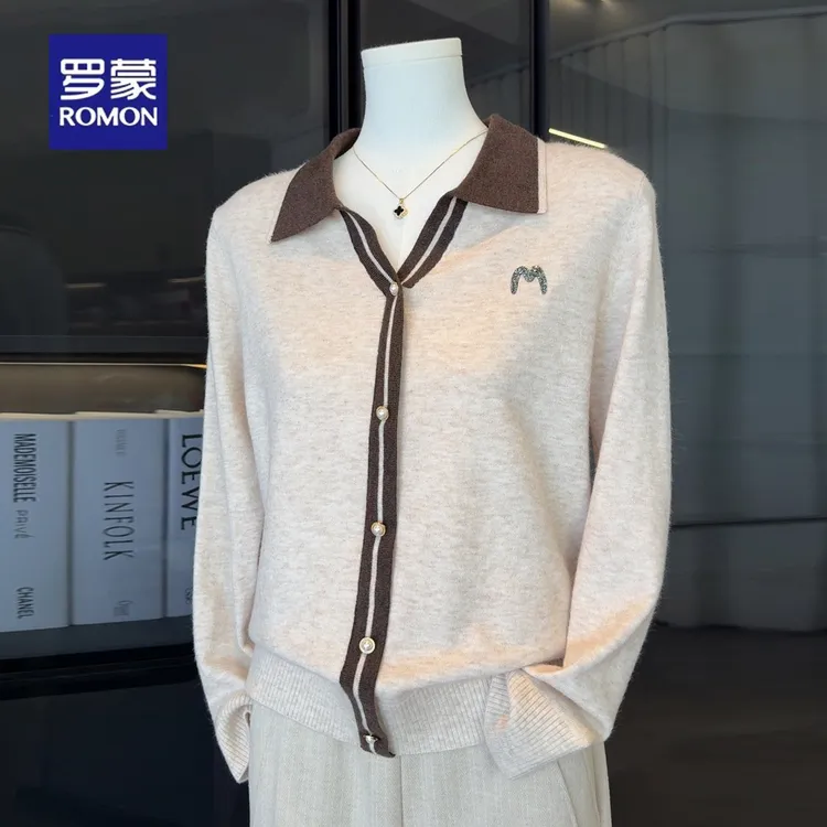 罗蒙2025新款时尚妈妈秋装长袖针织打底小衫中老年女春秋气质上衣