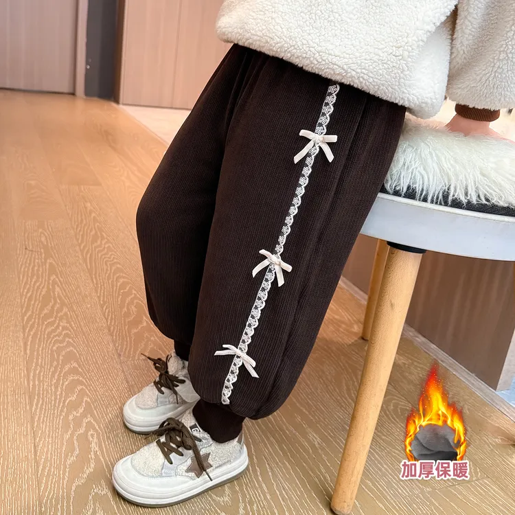 女童加厚棉裤儿童洋气时髦加绒休闲裤小女孩宝宝冬装裤子2025新款