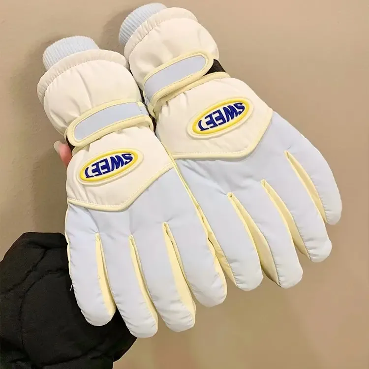 滑雪手套女男冬季加厚绒户外电车骑车防寒风保暖棉手套触屏防泼水